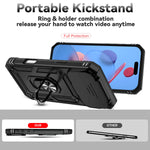 iPhone 17 Series Military-Grade Drop Protection PC+TPU Case with Magnetic Ring and Sliding Lens Protection