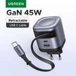 UGREEN 45W GaN Fast Charger with Retractable Cable