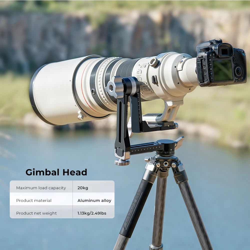 K&F Concept CNC Aluminum Gimbal Tripod Head