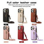 Crossbody Zipper Wallet Phone Case with Ring and Card Holder for iPhone 16 Series