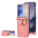 Samsung Galaxy Z Flip 7 Leather Magnetic Wallet Case with Card Slots