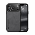 iPhone 17 Series PU Leather Magnetic Case with Built-In Metal Plate