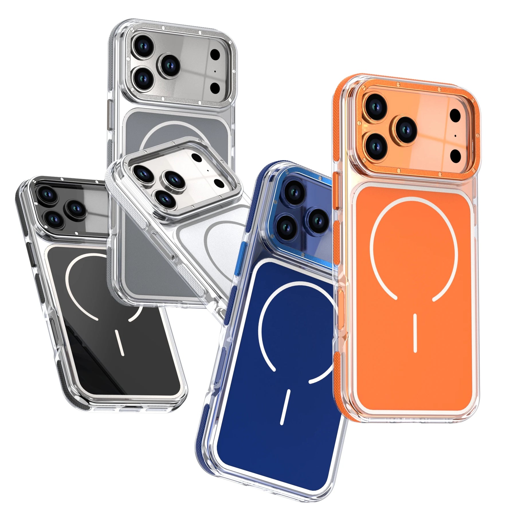 Luxury Two-Tone Border Clear MagSafe Case for iPhone 17 Series