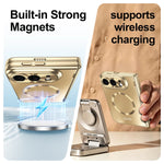 Electroplated Hinge Protection Case with Built-In Stand for iPhone Duo