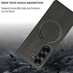 Samsung Galaxy Z Fold 7 Leather Bumper Magnetic Case