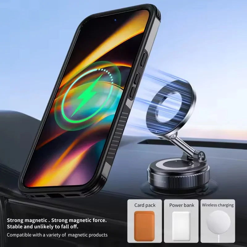 Shockproof TPU and PC Case with 360° Rotating Magnetic Ring for Google Pixel 10 Series