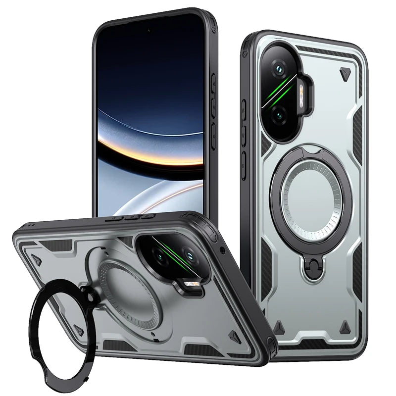 Xiaomi POCO F7 5G Military-Grade Case with 360° Magnetic Ring Stand