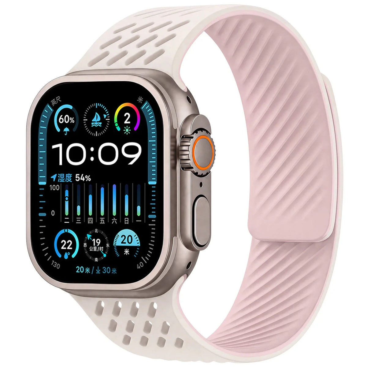 Breathable Silicone Band with Magnetic Closure for Apple Watch