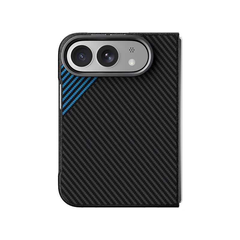 Water-Resistant Carbon Fiber MagSafe Case with Raised Camera Protection for iPhone Duo