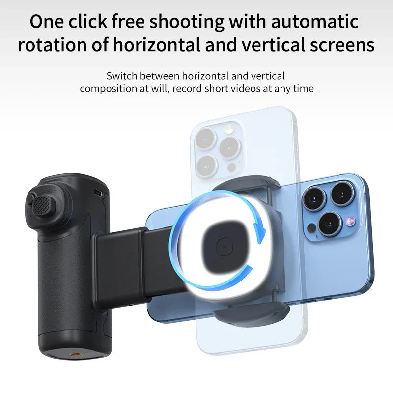 Upgraded Phone Camera Grip with Integrated 3-Color LED Fill Light