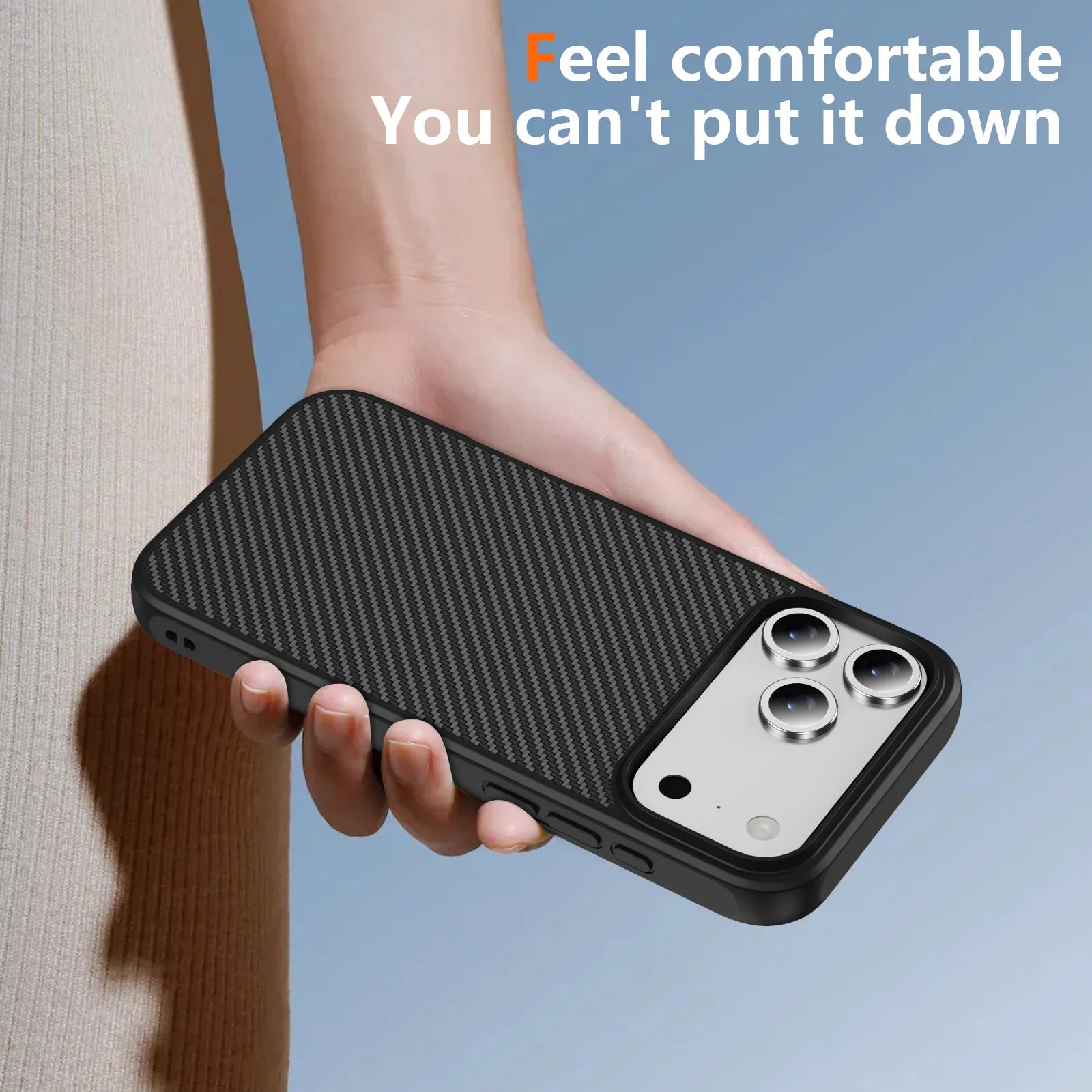Carbon Fiber Pattern Luxury Drop Protection Case for iPhone 17 Series