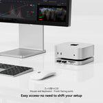 Minisopuru Mac Mini M4 Hub Dock Stand with M.2 SSD Enclosure
