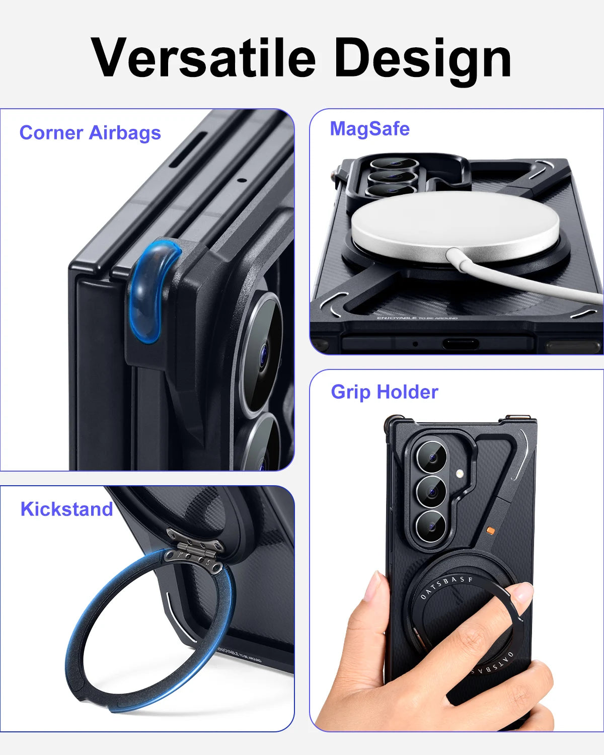 Samsung Galaxy Z TriFold Slim Metal Case with 120° Flip Kickstand