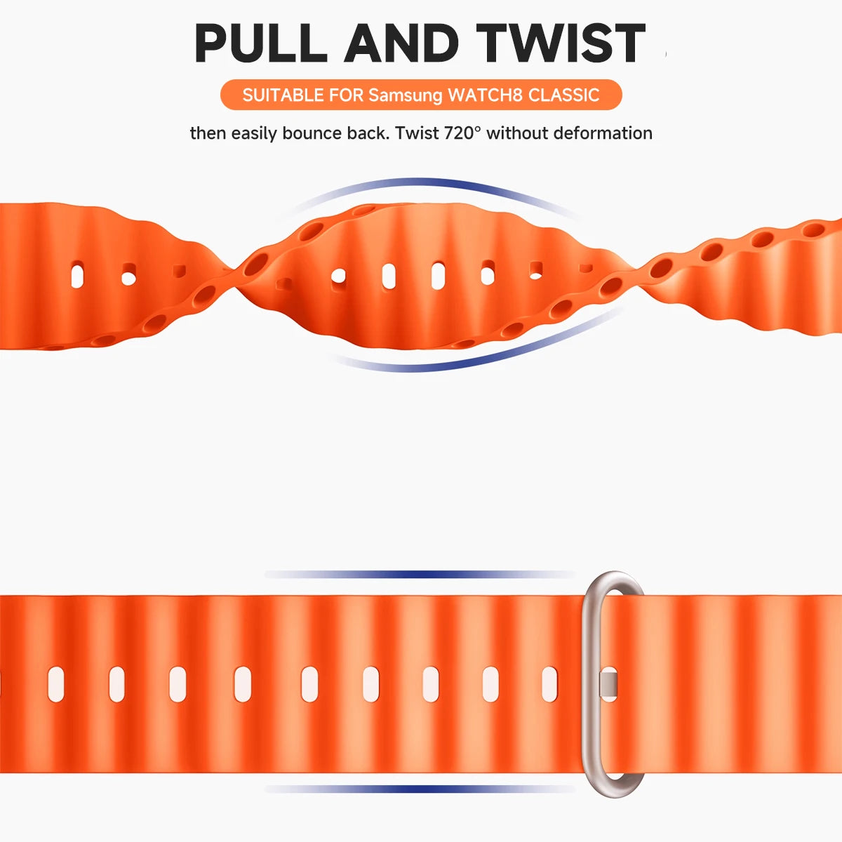 Ocean Silicone Strap for Samsung Galaxy Watch 8 & Galaxy Watch 8 Classic