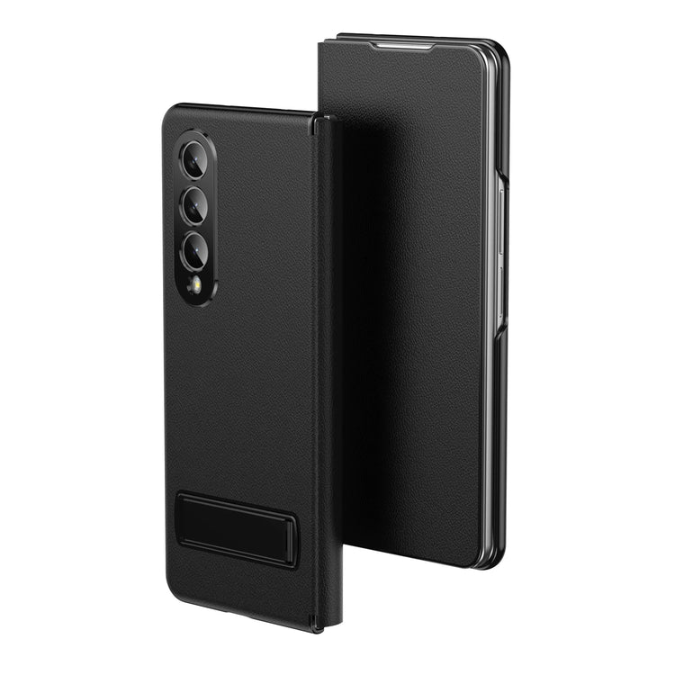 Textured Flip Case with Folding Metal Bracket Kickstand for Samsung Galaxy Z Fold 7