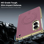 Embossed Leather Magnetic Hinge Shield Case for Samsung Galaxy Z Fold 8