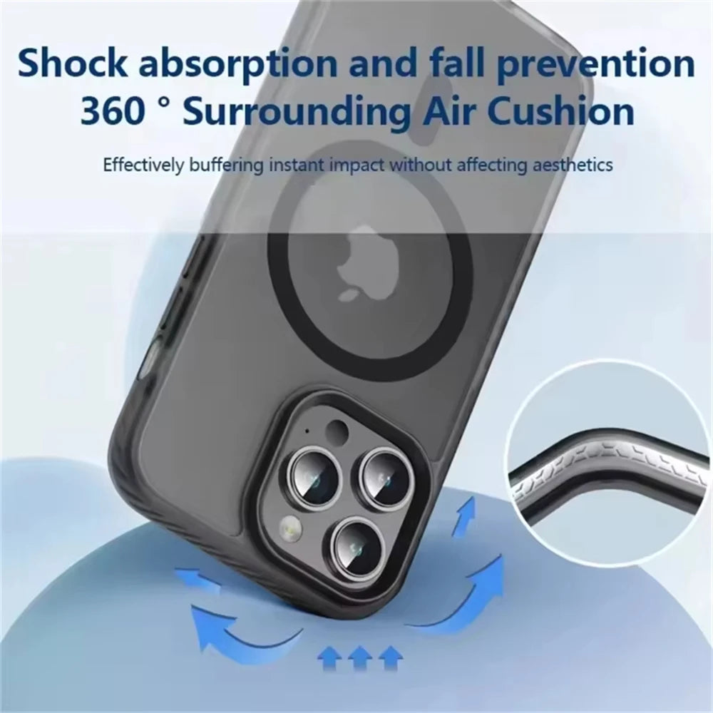 Durable Matte Translucent MagSafe Armor Case for iPhone 15 Series
