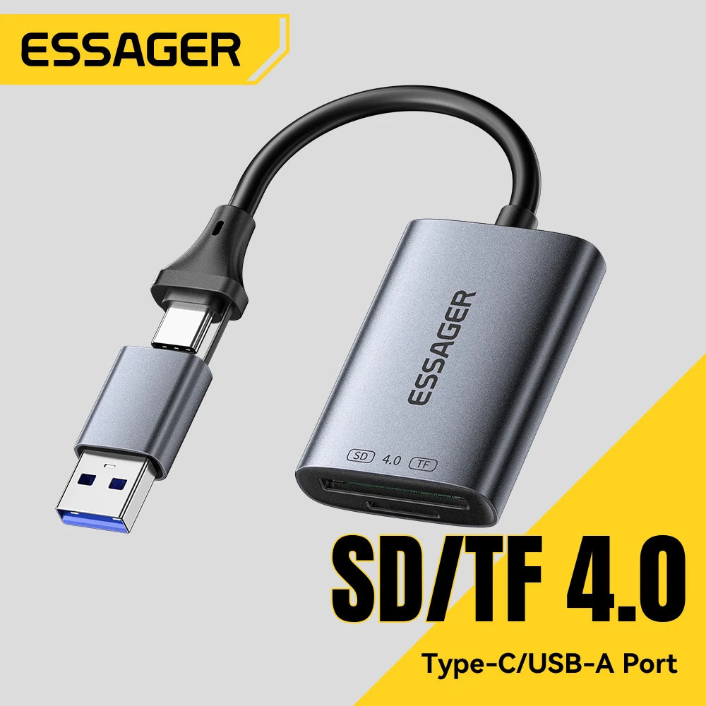 Essager 2-in-1 USB-A Type-C Card Reader