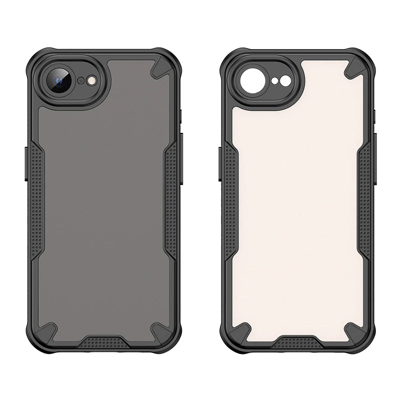 iPhone 16e Scratch-Proof Hard PC + Soft TPU Border Translucent Matte Case