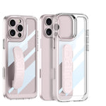 Clear Hard Plastic Case with Wrist Strap for iPhone 16 Series