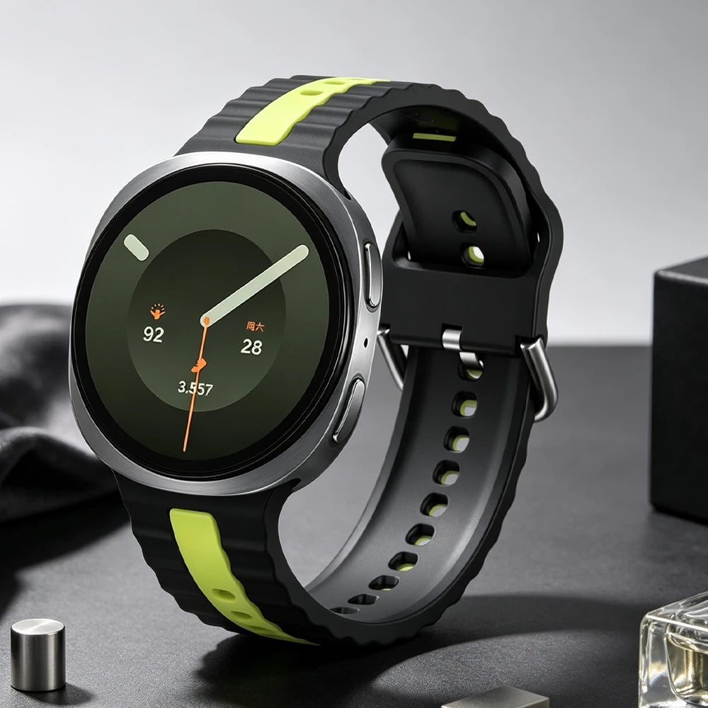 Perforated Silicone Strap with Ribbed Texture for Samsung Galaxy Watch 9