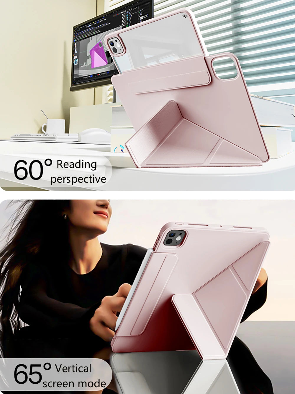 iPad Air M3 (2025) Slim Trifold Stand Case with Strong Magnetic Attachment