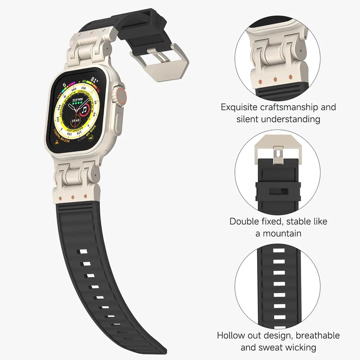 Heavy-Duty Silicone Sport Strap for Apple Watch