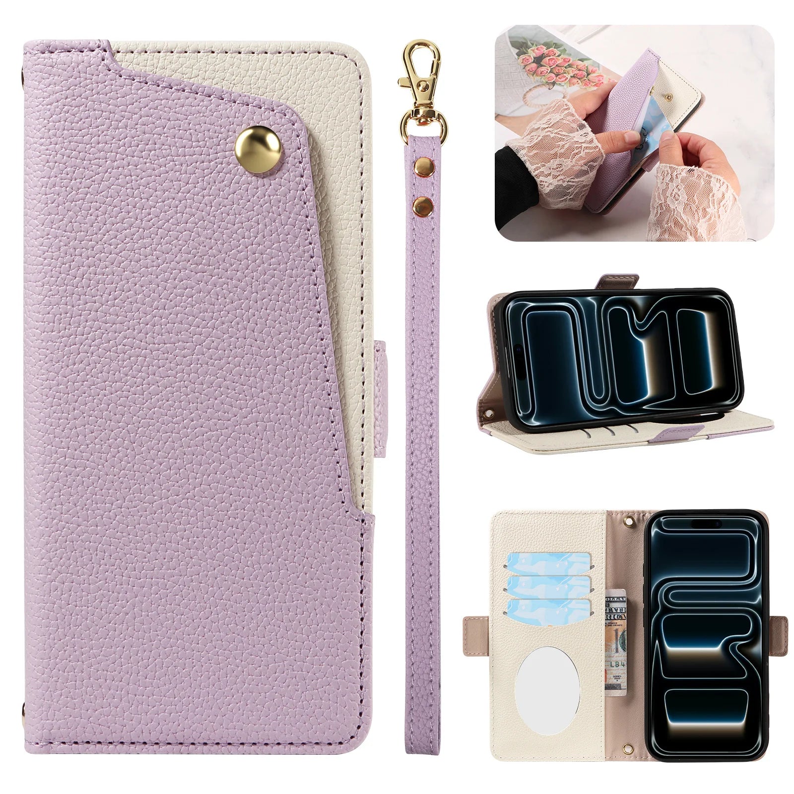 Skin Feel Leather Wallet Case for iPhone 17 Series