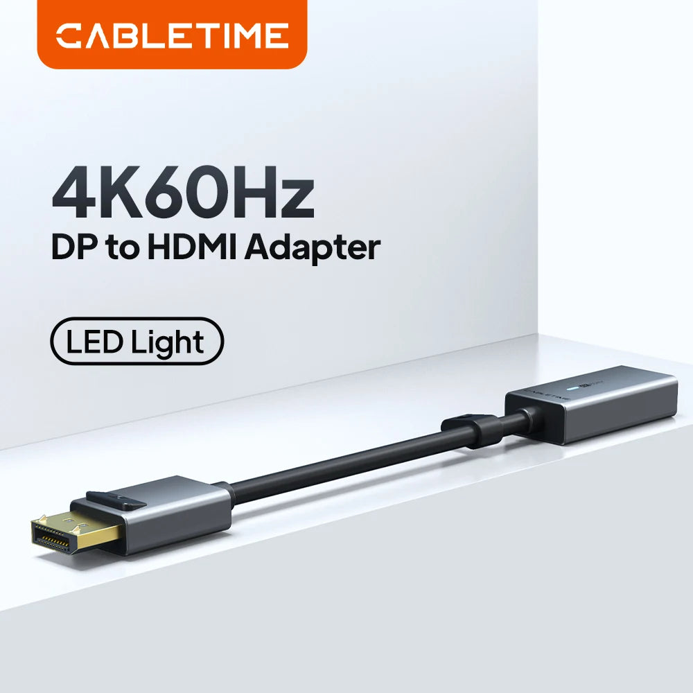 CABLETIME 4K@60Hz DisplayPort to HDMI Adapter