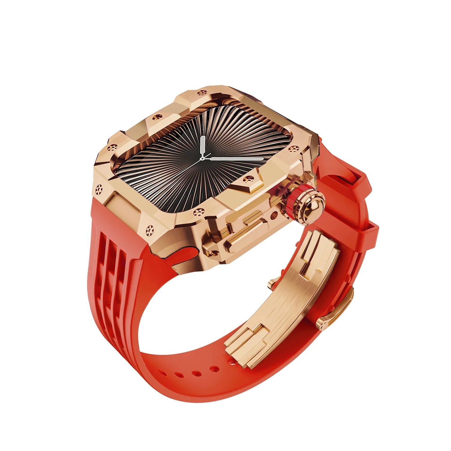 Luxury Stainless Steel Case & Silicone Strap Modification Kit for Apple Watch Series 10 (46mm)