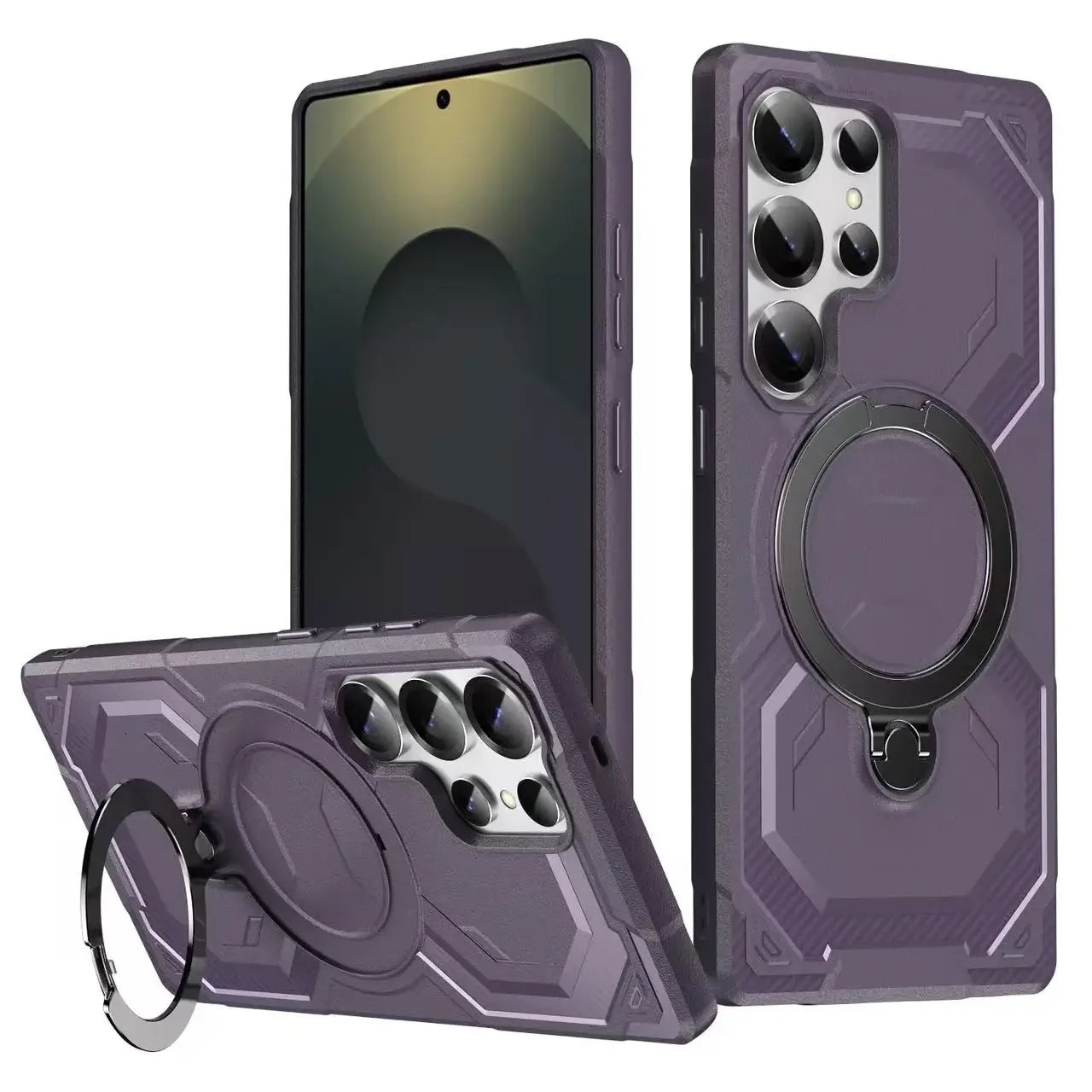 Samsung Galaxy S25 Series Protective Magnetic Case with Rotating Stand