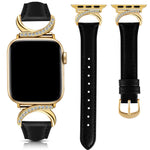 Moon Shaped Rhinestone Leather Strap for Apple Watch