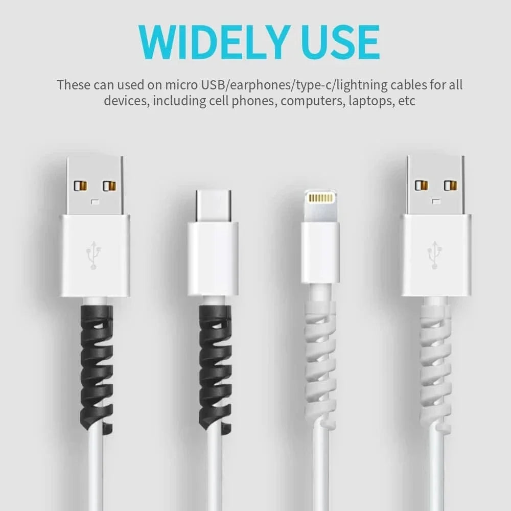 10-Pack Flexible Cable Protectors for Phone Chargers and Earbuds