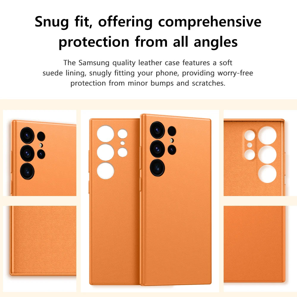 360 Full Protection PU Leather Phone Case for Samsung Galaxy S24 Series