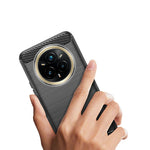 Shockproof Carbon Fiber Pattern Silicone Case for Realme 14 Pro Plus