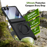 Protective Magnetic Phone Case With Rotating Ring Holder for Galaxy Z Flip 7