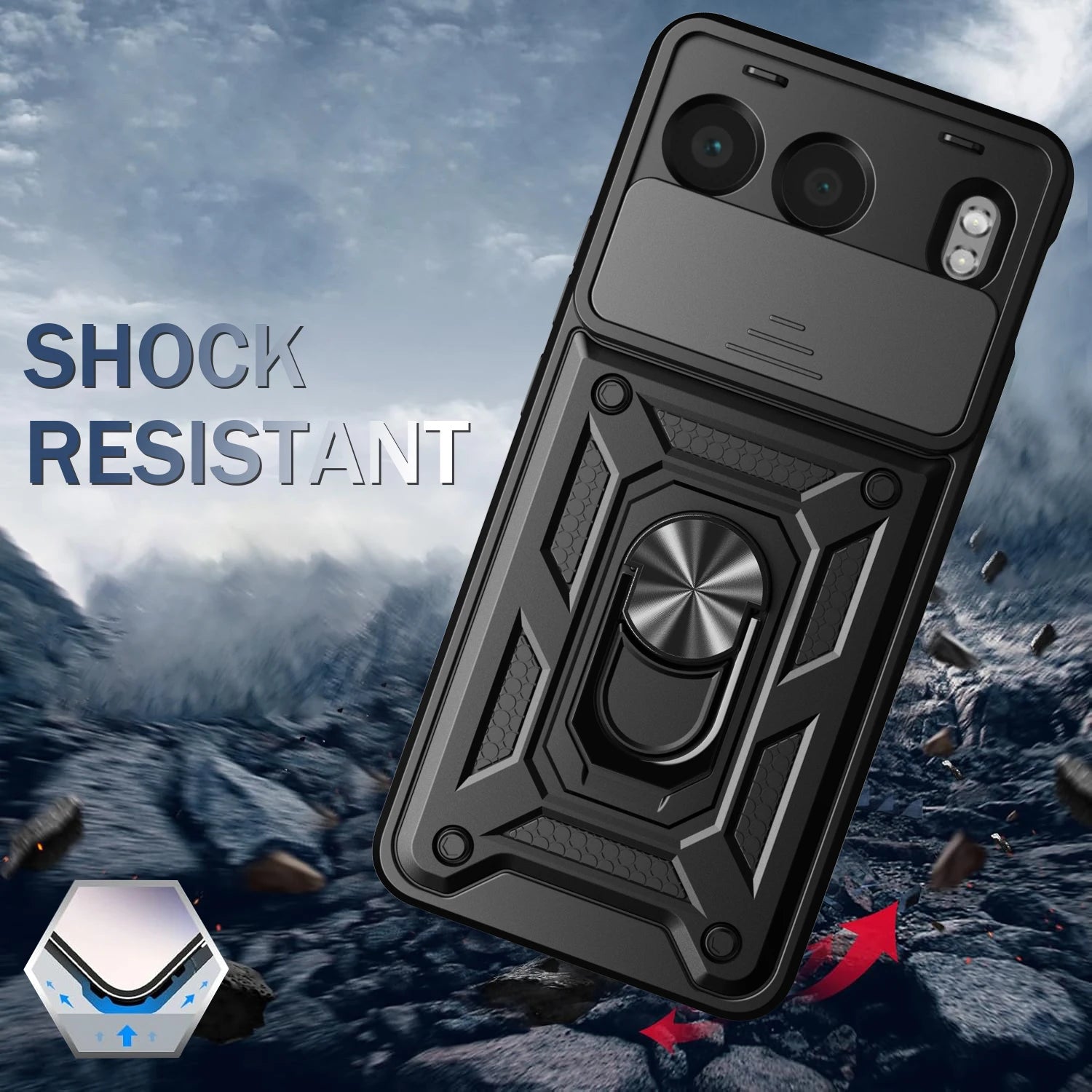 OnePlus Nord 4 Rugged Protective Case with Ring Stand