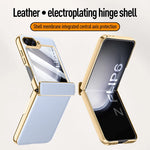 Shockproof Electroplated Leather Hard Shell Case for Samsung Galaxy Z Flip 6