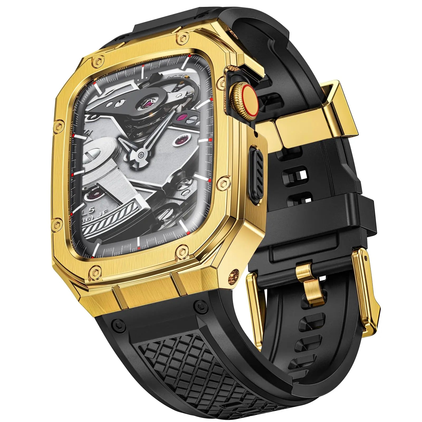 Protective Metal Bumper Case with Rubber Band for Apple Watch