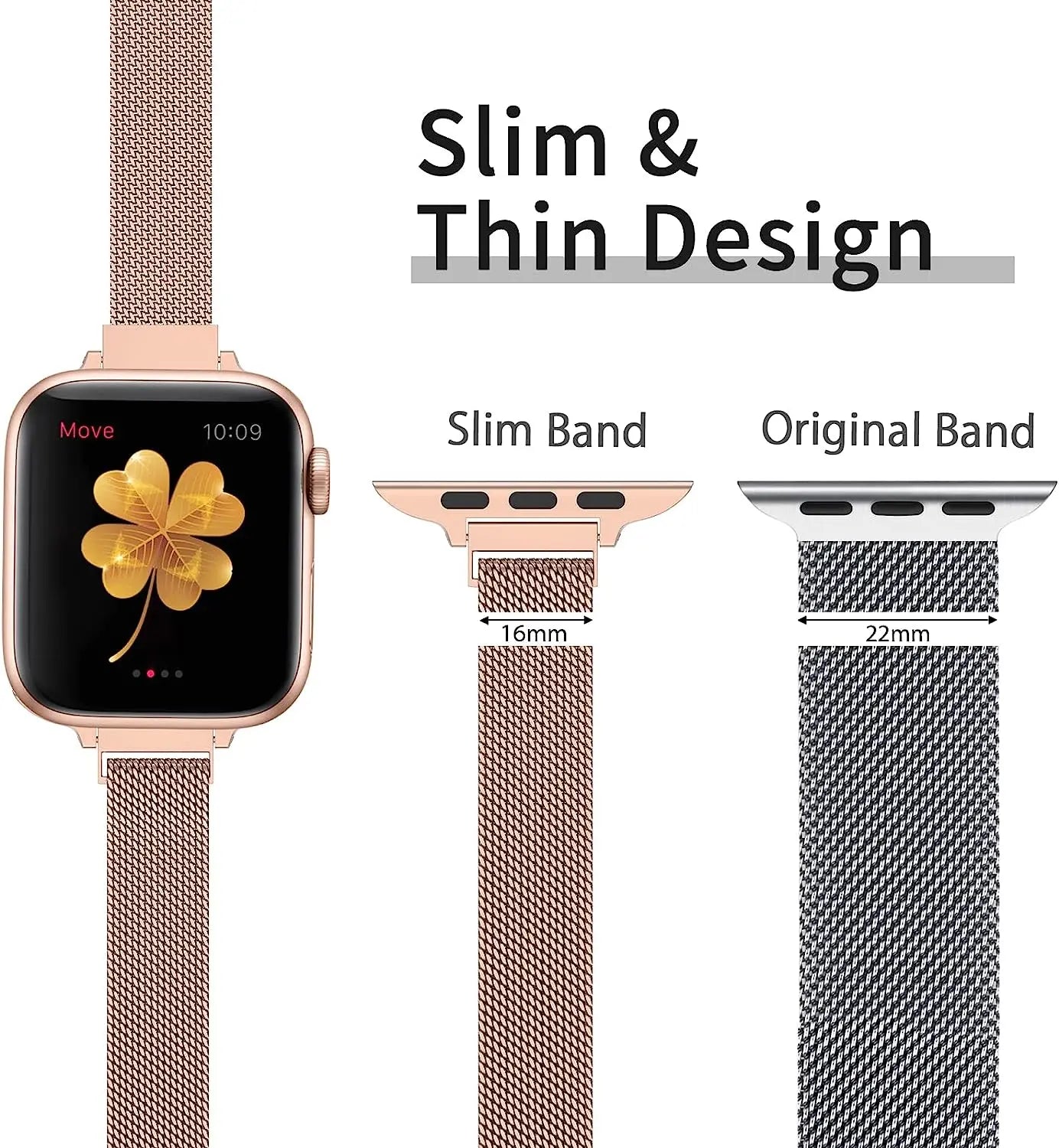 Elegant Slim Magnetic Milanese Loop Strap for Apple Watch