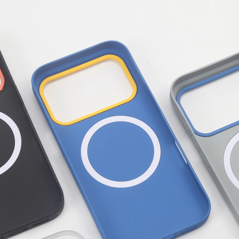Hard PC MagSafe Case with Raised Camera Ring Frame for iPhone 18 Series