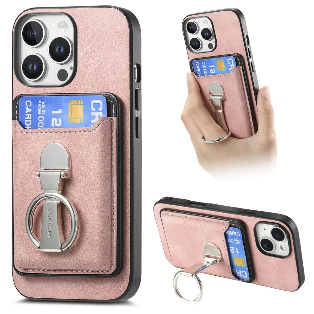 Detachable MagSafe Leather Wallet Case for iPhone 15 Series