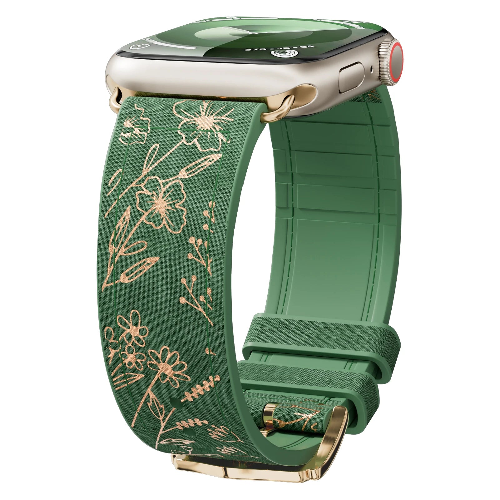 Elegant Glossy Floral Strap for Apple Watch