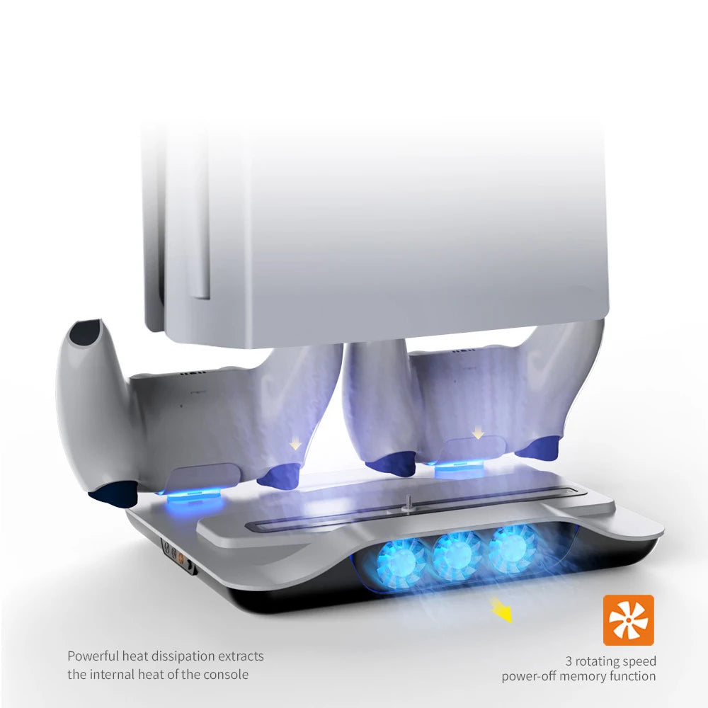 Vertical Stand with Controller Charging Dock Station for PlayStation 5