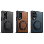 Textured Leather Case with 360° Rotating Ring Stand for Samsung Galaxy Z Fold 8