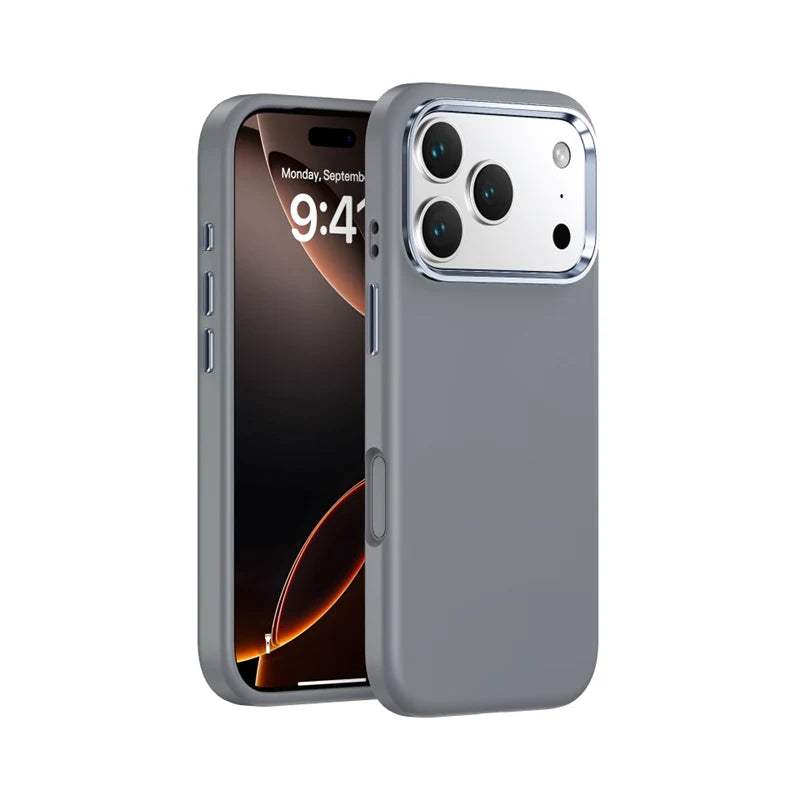 Shock-Resistant Liquid Silicone Case with Alloy Lens for iPhone 17 Series