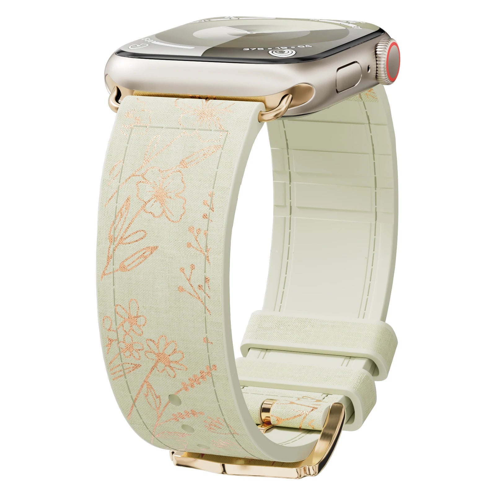 Elegant Glossy Floral Strap for Apple Watch
