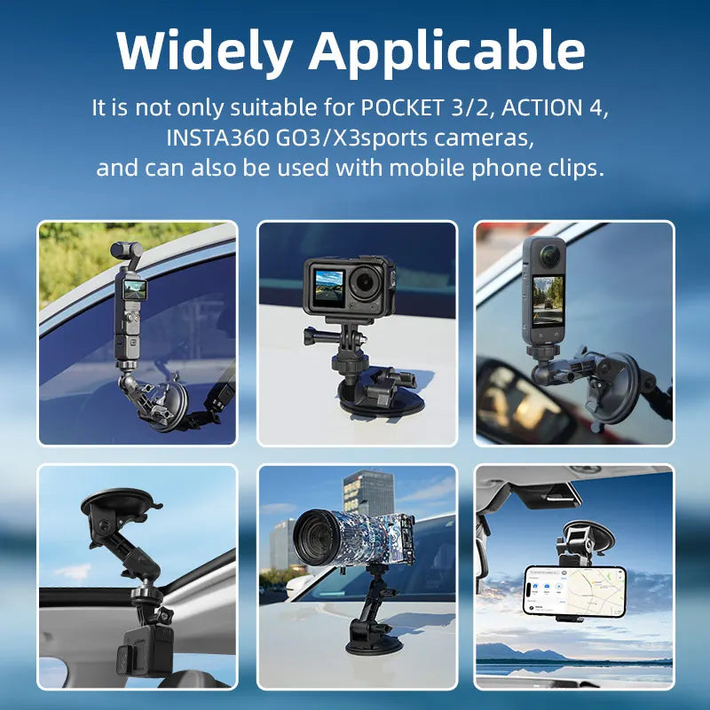 Car Mount Adapter with Suction Cup for Action Cameras