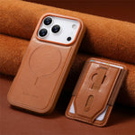 Premium Leather Case with Detachable Card Holder for iPhone 17 Series
