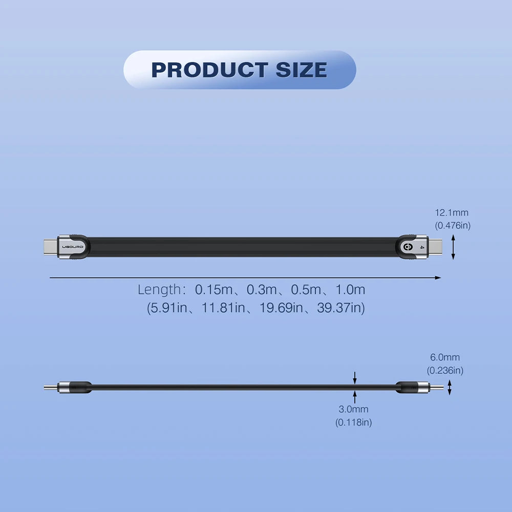 UGOURD Flat USB-C Thunderbolt 4 Cable